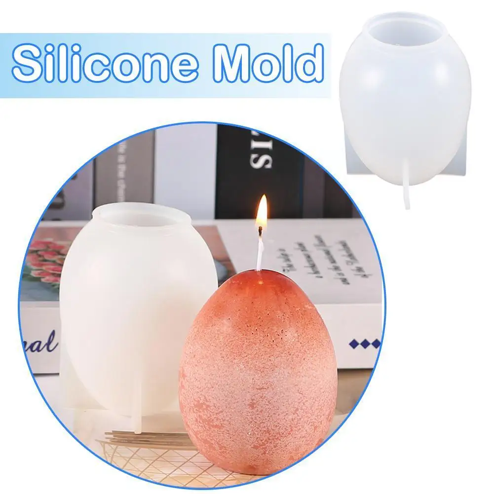 

3d Egg Candle Silicone Mold Diy Mousse Chocolate Cake Easter Resin Egg Candle Mold Home Baking Decoration Craft Tool Mold Y9j1