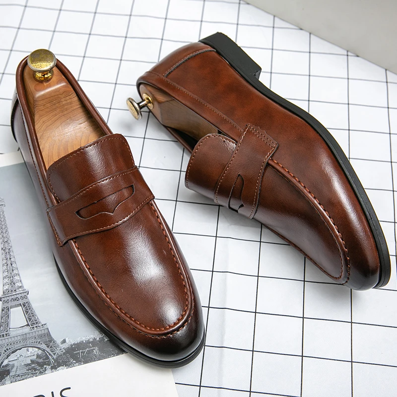 High Quality Classic Men Casual Penny Loafers Driving Shoes Fashion Male Comfortable Leather Shoes Men Lazy Tassel Dress Shoes