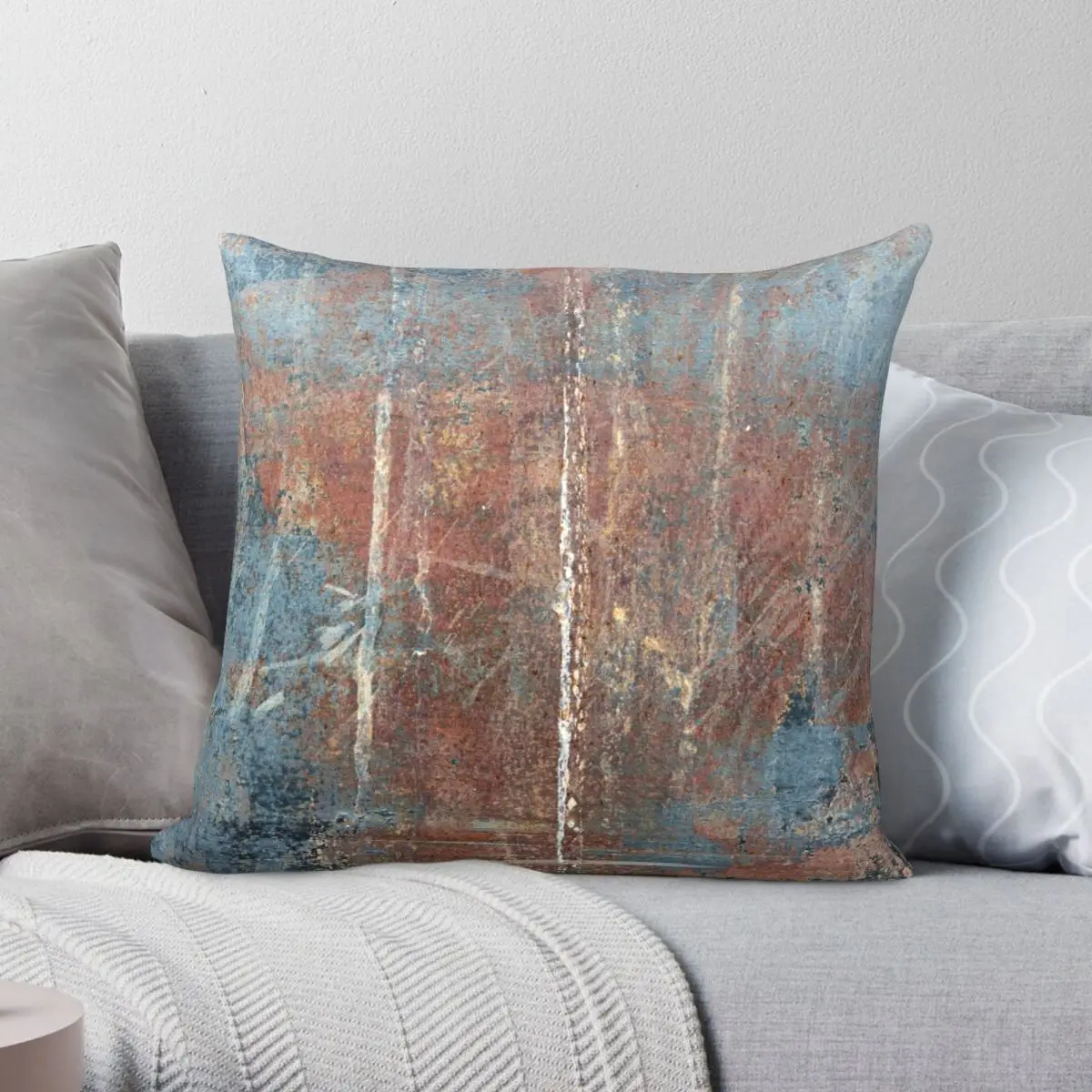 

Burn Blue Rust Alternative Square Pillowcase Polyester Linen Velvet Printed Zip Decor Pillow Case Home Cushion Cover