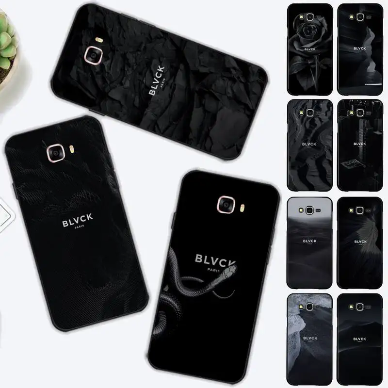 

Black Blvck Flower Phone Case for Samsung J 2 3 4 5 6 7 8 prime plus 2018 2017 2016 core