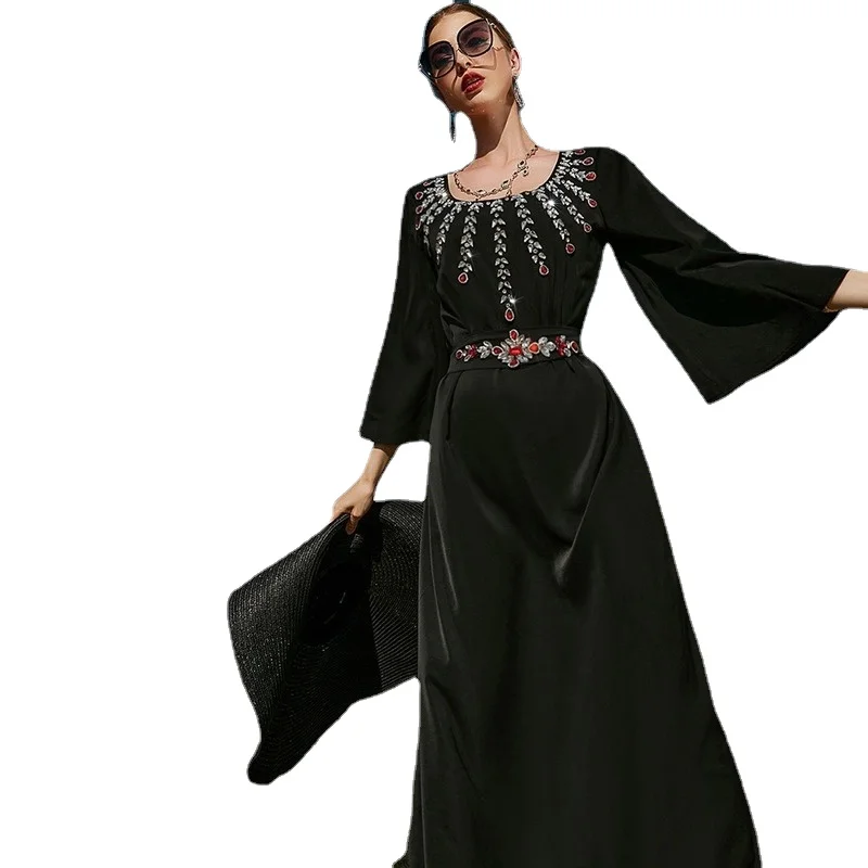 Купи African Dresses For Women Dashiki 2022 Spring Autumn Loose Maxi Dress Ladies Traditional African Clothing Fairy Muslim Abaya за 1,291 рублей в магазине AliExpress