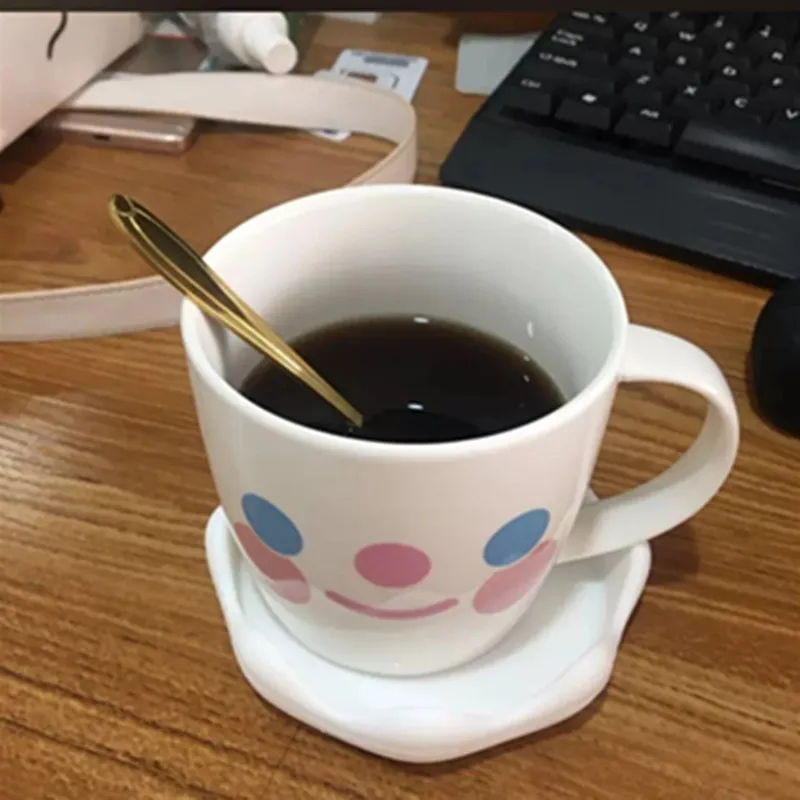 340 мл мультяшная кружка для молока с улыбающимся лицом креативная улыбка