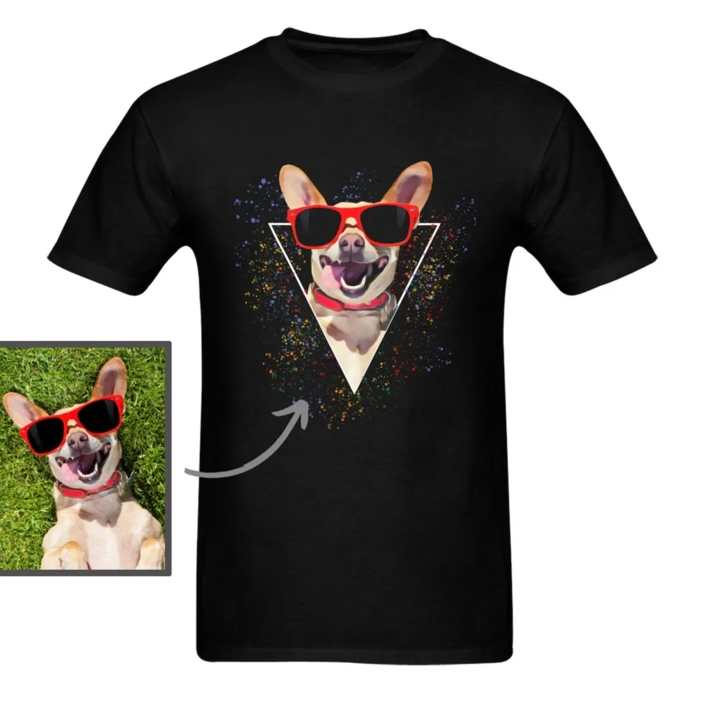 

Custom Pet Dog T Shirts Personalized Dog Graphic Top T-Shirts Unisex Round Neck Cotton Tees