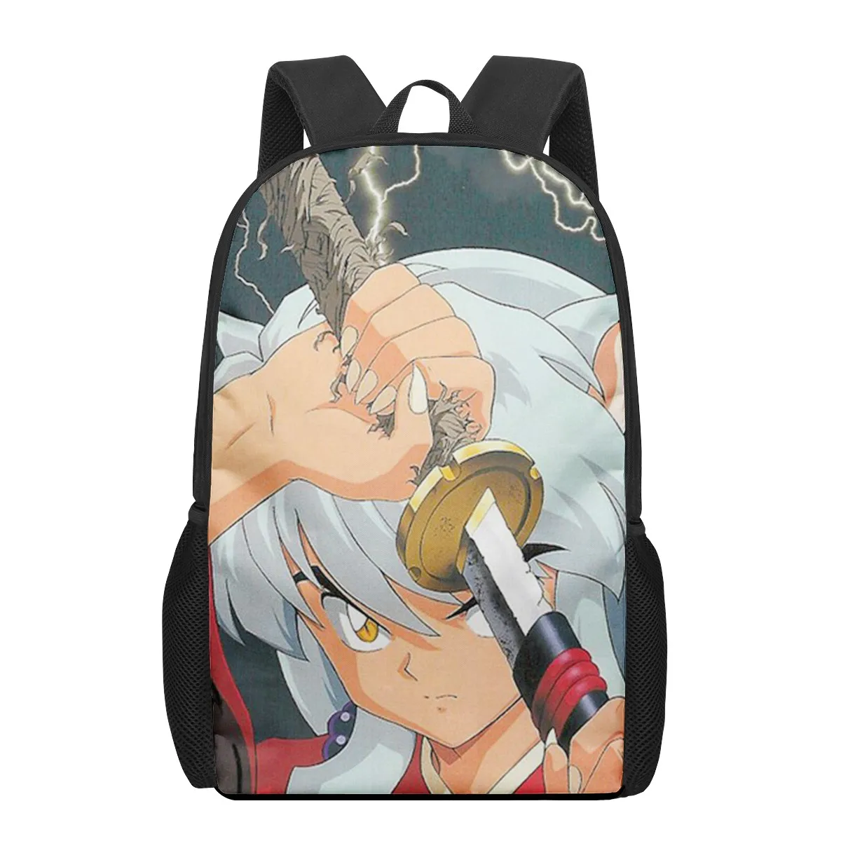 Inuyasha Print Student Book Bags for Kids Boys Girls Backpack Children School Bag Mochilas 16inch Bookbags Satchel
