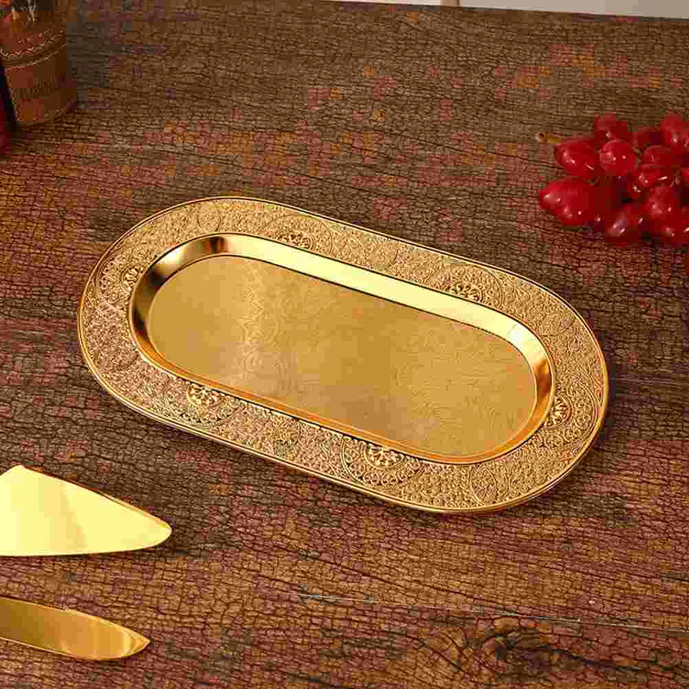 

Coffee Table Tray Container Decorative Snack Dish Dried Fruit Metal Serving Party Iron Storage Holder