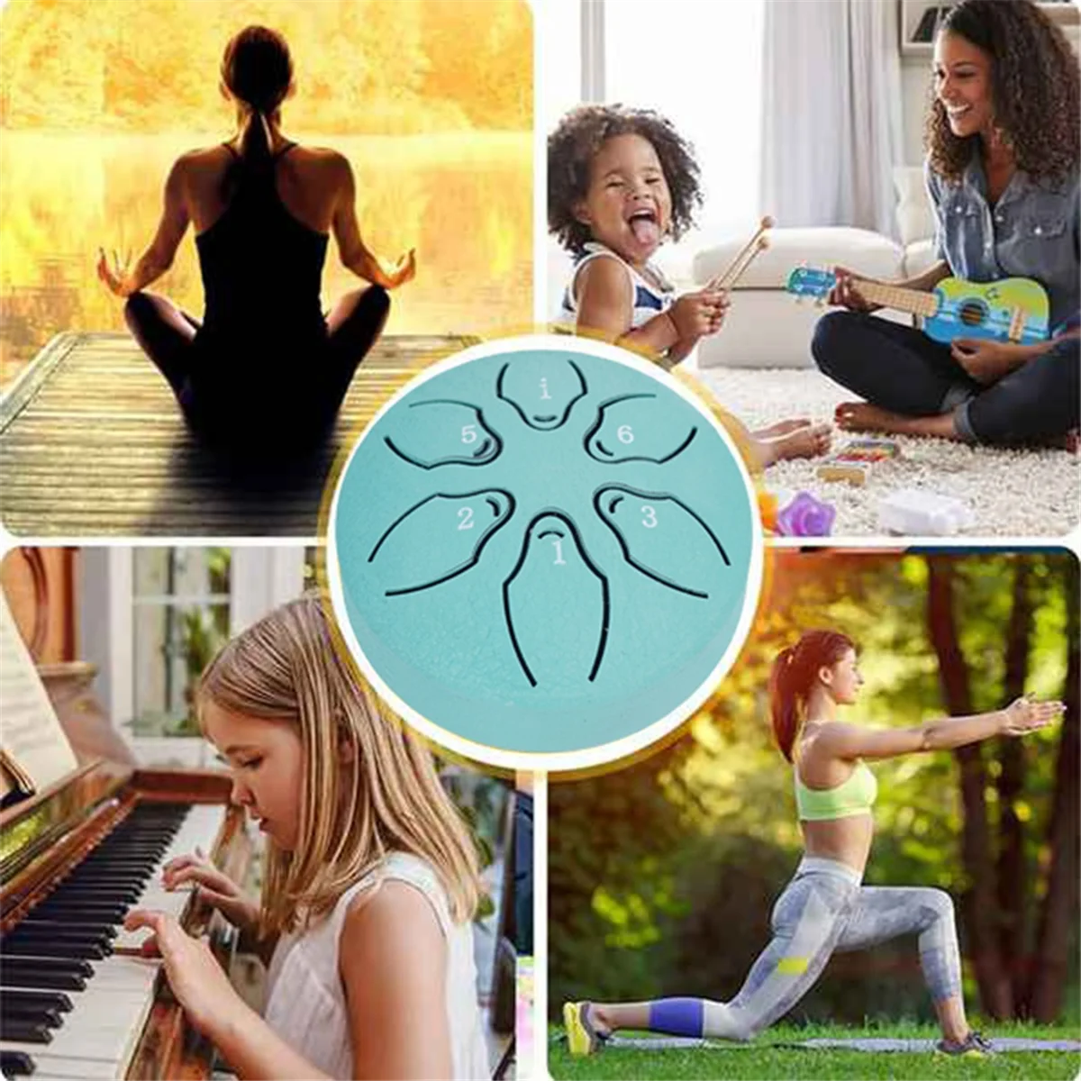 Дождь-барабан для внешней стальной барабан языка 6 заметок 3 дюйма чакра