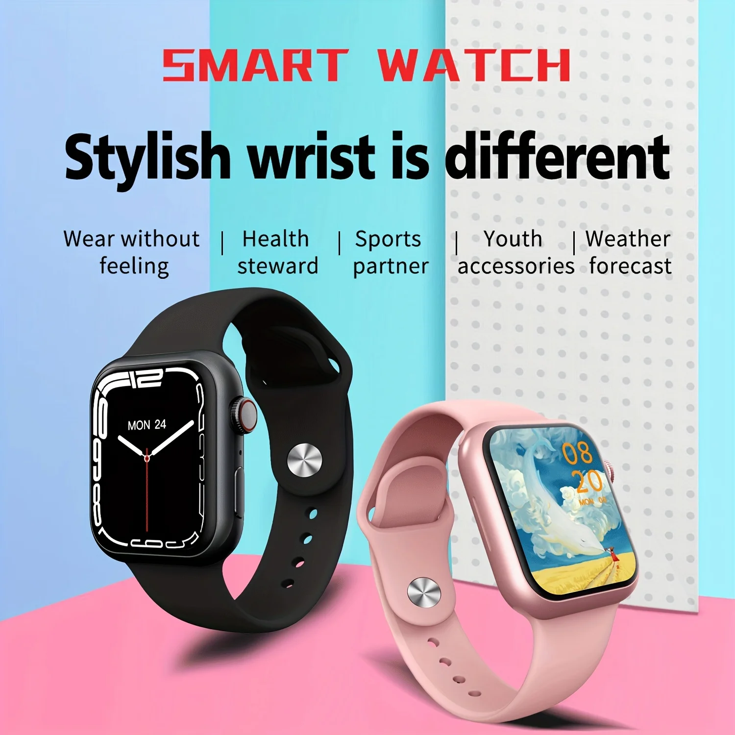 

Smart Watch For Men Women With Call Receive/Dial Fiess Tracker Heart Rate Monitor, Blood Pressure, Oxygen Tracking,