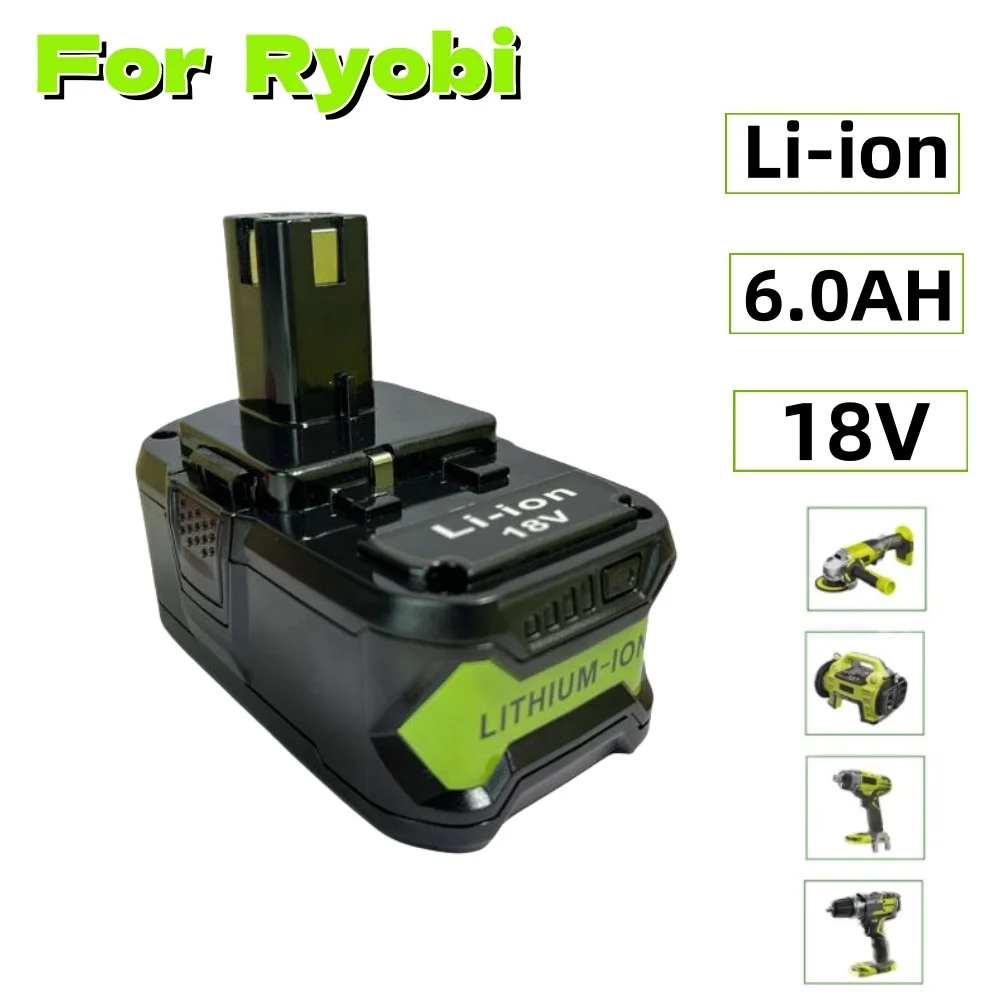 6 0 Ач для RYOBI P108 18 В Plus аккумулятор литий-ионный электроинструмент P104 P107 RB18L50 RB18L20