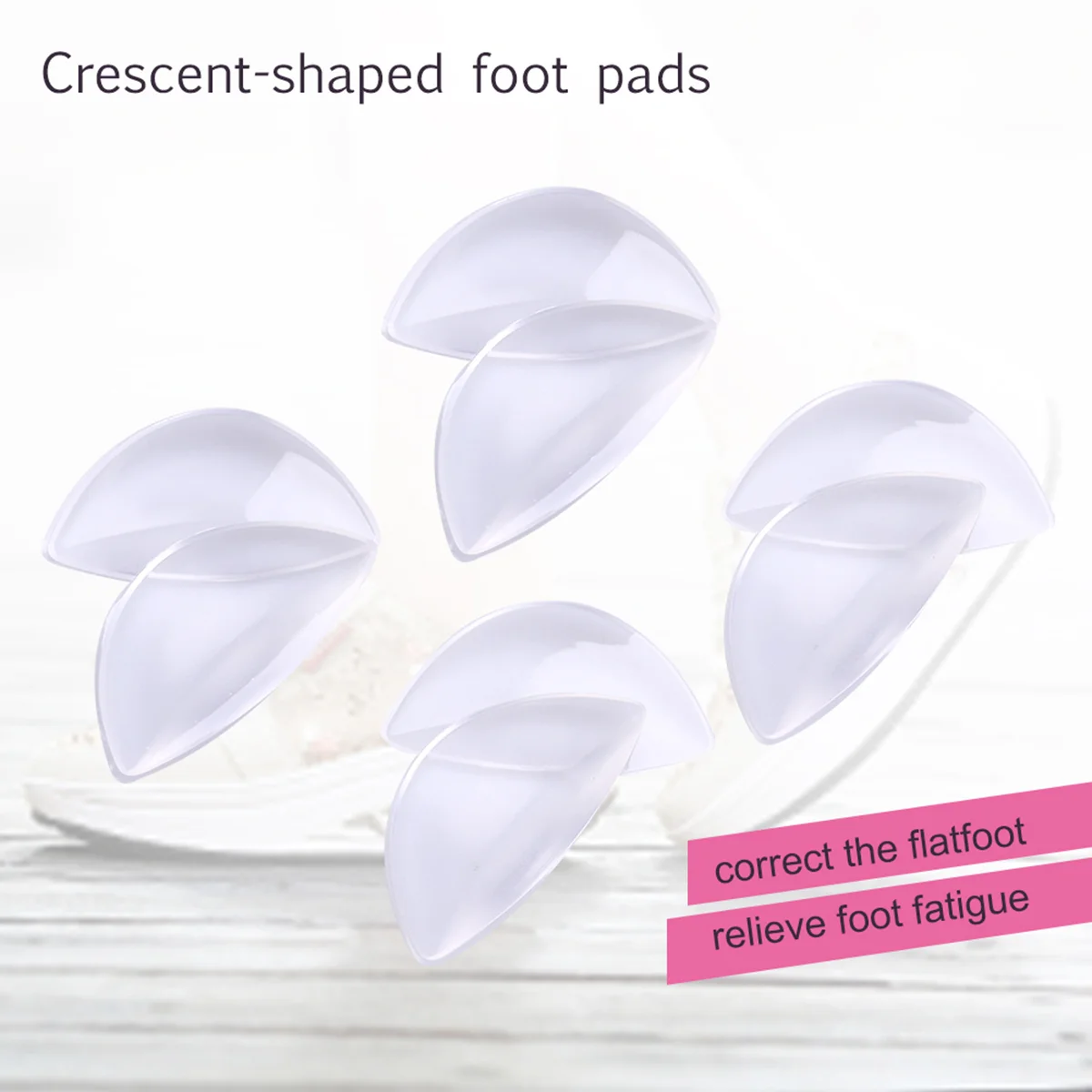 

4 Pairs Flat Feet Insole Adhesive Insoles Flatfoot Pad Plantar Fasciitis Arch Support Orthotics Massage Miss Orthopedic