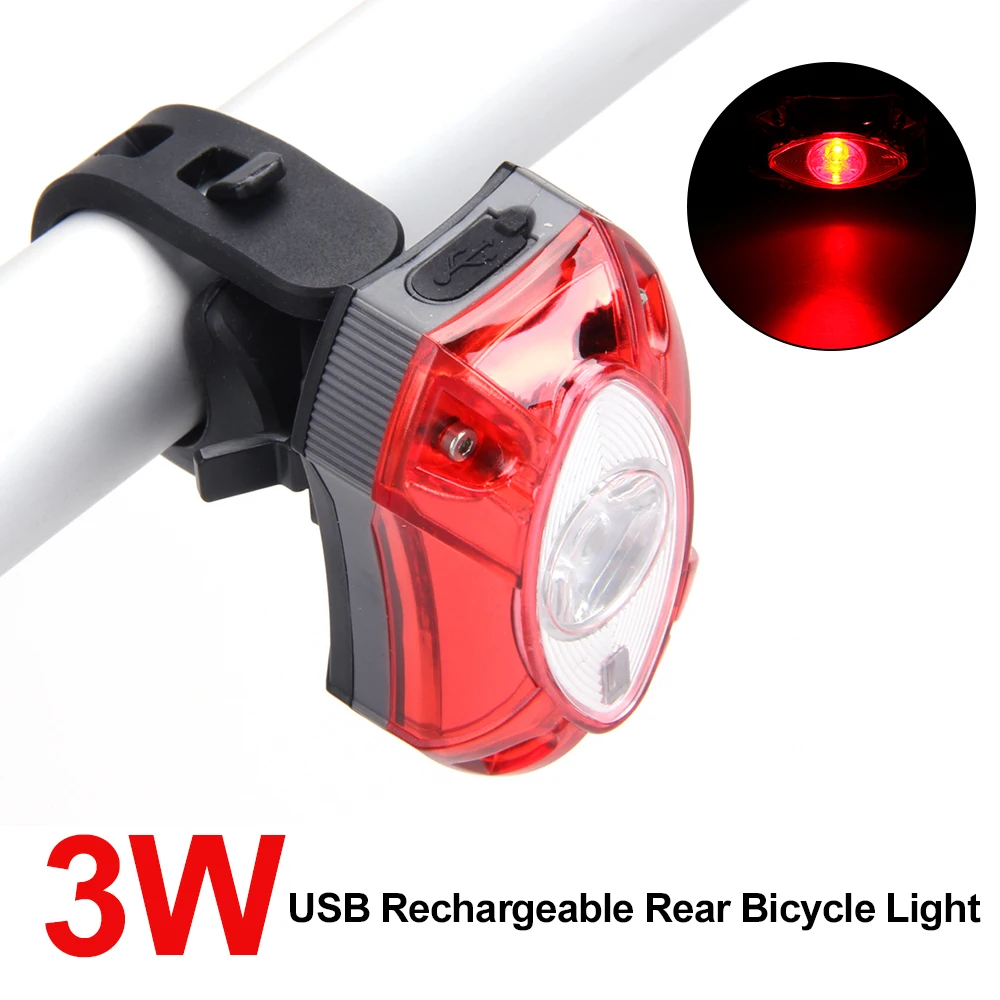 

Raypal 3W USB Rechargeable Rear Back Bicycle Light Rain Water Proof LED Bycicle Light Safety Cycling Bike Tail Lamp Taillight
