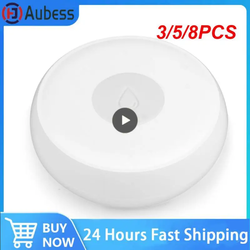 

3/5/8PCS Water Leak Alert Detection Water Level Detector Mini Wireless Flood Detector Zigbee Smart Home