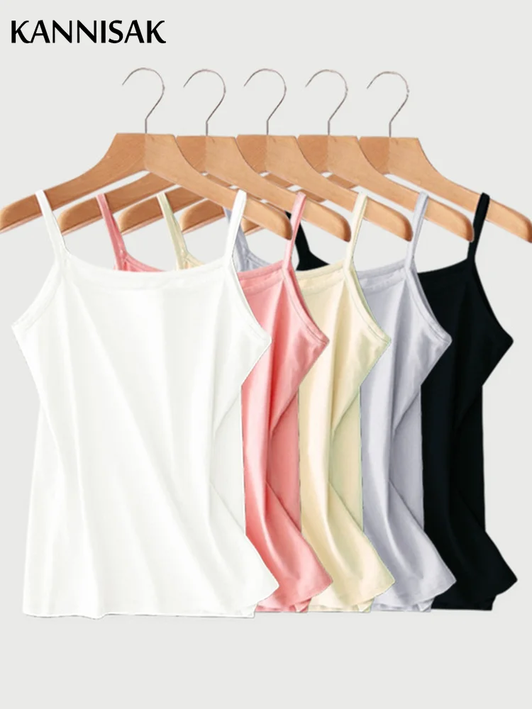 Women Camis White Pink Sexy Tank Camis Basic Modal Bottoming Clothing Thin Summer Tops Korean One Size Ladies Camis Womens Tops