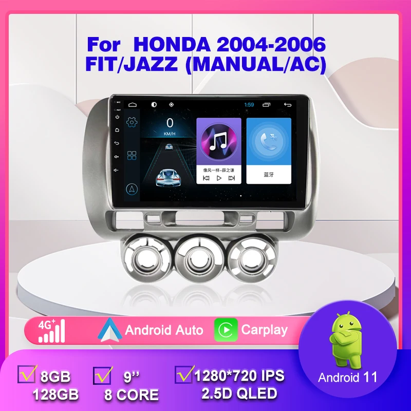 

Car Radio 9" Android 11 For Honda Fit/Jazz 2004 2005 2006 Video Player Navigation Stereo 4G Auto Carplay 2din Autoradio