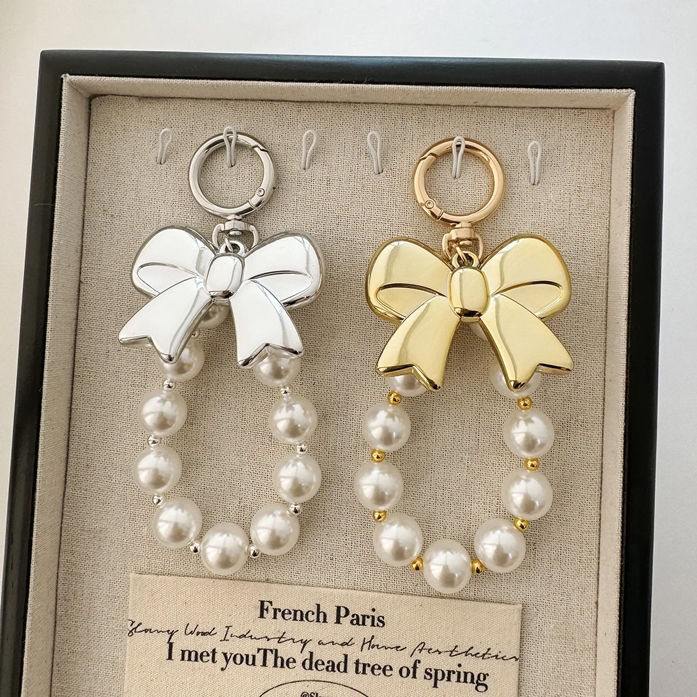 Подвеска для телефона в Корейском стиле с жемчужными бусинами и бантом