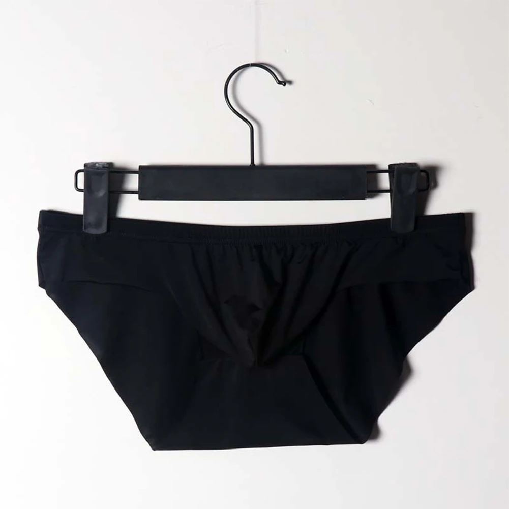 

Underwear Men Low-Rise Ice Silk Seamless Briefs Sexy Breathable Summer Quick-Drying Underpants See-Through Ultra-thin Panties
