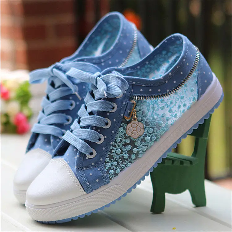

2022 Women Canvas Chain Metal Lace Vulcanized Female Summer Lace-up Breathable Fashion Shoes Ladies New Casual Comfort Flat