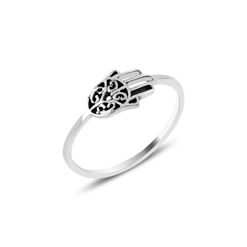 

Silver 925 Sterling Fatma Master Hand Ring Without Stone