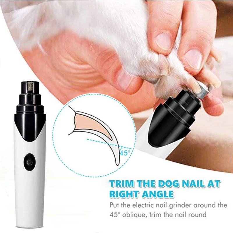 

Машинка для стрижки когтей с USB-зарядкой, триммер для ухода за собаками, перезаряжаемый Электрический тихий инструмент для ногтей у кошек и ...