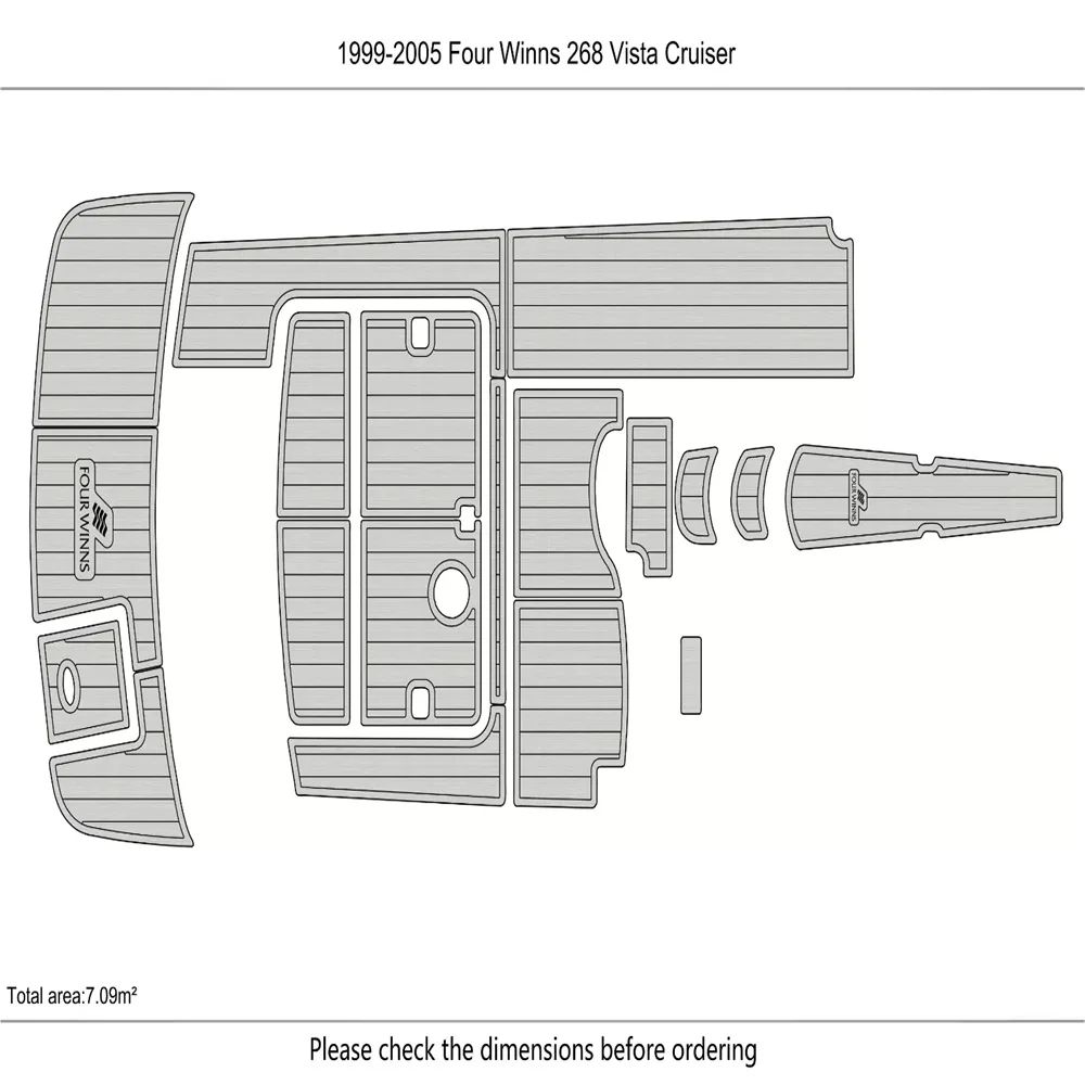 1999-2005 платформа для плавания с кабиной Vista 268 1/4 дюйма 6 мм напольный коврик из