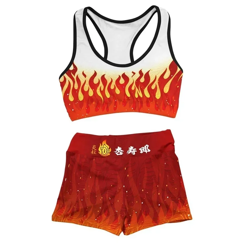 Фитнес-зал аниме Demon Slayer Rengoku Kyoujurou Косплей Костюм Спортивные тренировки Бег