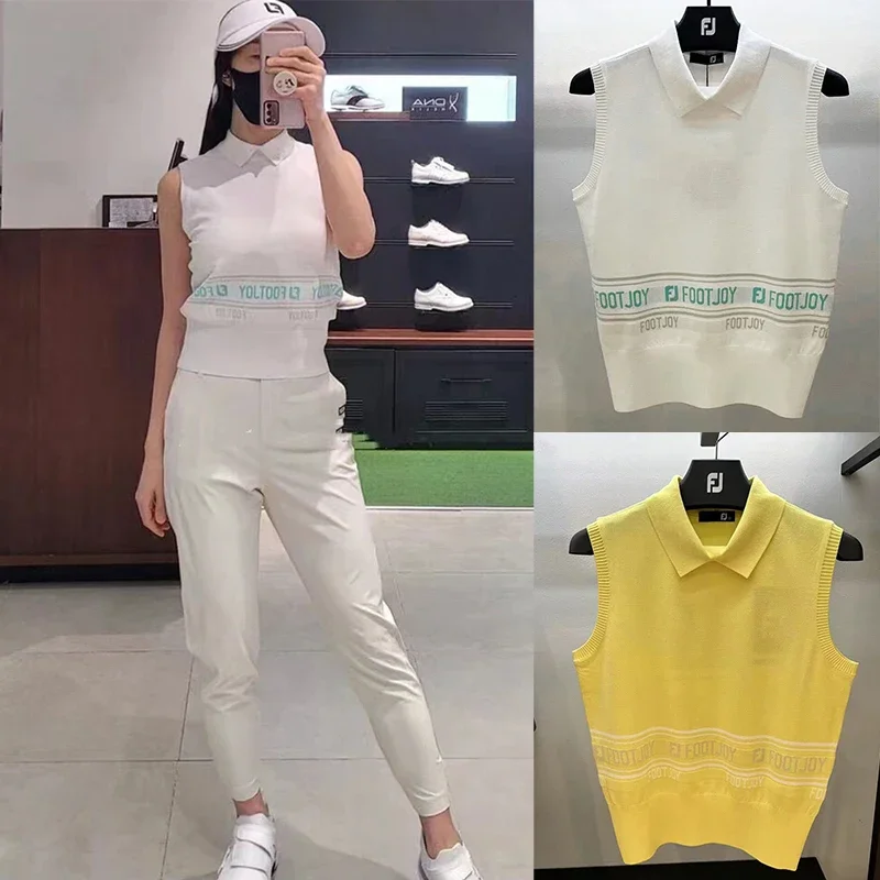 

Женская одежда для гольфа 23 Повседневная тонкая эластичная рубашка-поло из вискозы Универсальный трикотажный топ без рукавов рубашка одежда