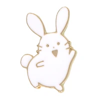 high grade oil drop alloy rabbit brooch student wild cartoon cute white rabbit lapel badge custom batch send a friend gift