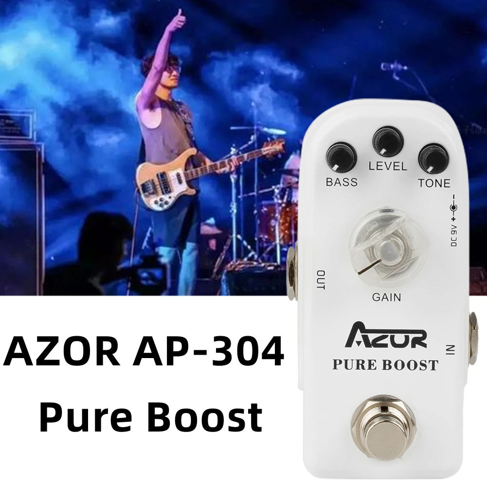

AZOR AP-304 Pure Boost Mini Guitar Effect Pedal Micro Clean Boost With True Bypass Clean Boost With ±15db 2 Band EQ Accessories