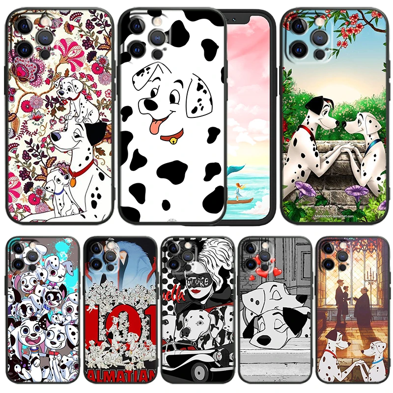 

Disney 101 Dalmatians Phone Case For iPhone 14 13 12 Mini 11 XS Pro Max X XR 8 7 6 Plus 5 SE 2020 Black Funda TPU Cover