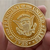 new 1pc us donald trump gold commemorative coin second presidential term 2021 2025 in god we trust collectible coins