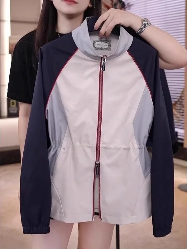 Куртка-кардиган с двойной молнией и воротником-стойкой осень 2024 новая женская