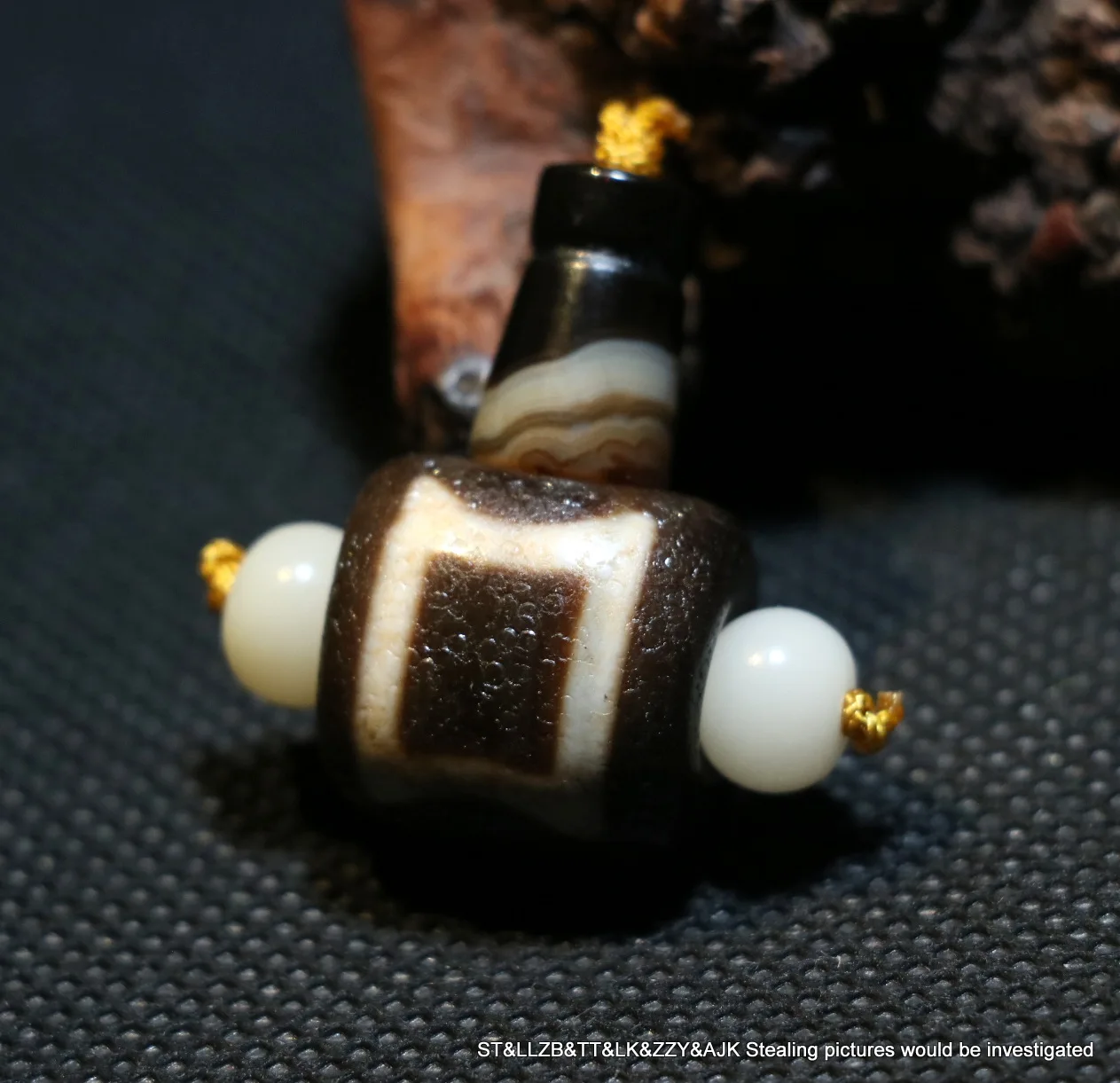 

Мощность энергии Тибетский Старый Агат гармоничный небо и земля 3 отверстия 2 части живая голова бусины дзи амулет для DIY Timestown UPD220403A1