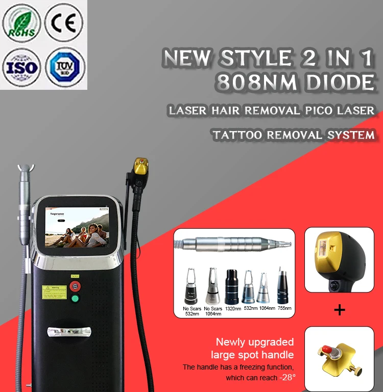

Air transport delivery white 2in1pico+hair removal machine