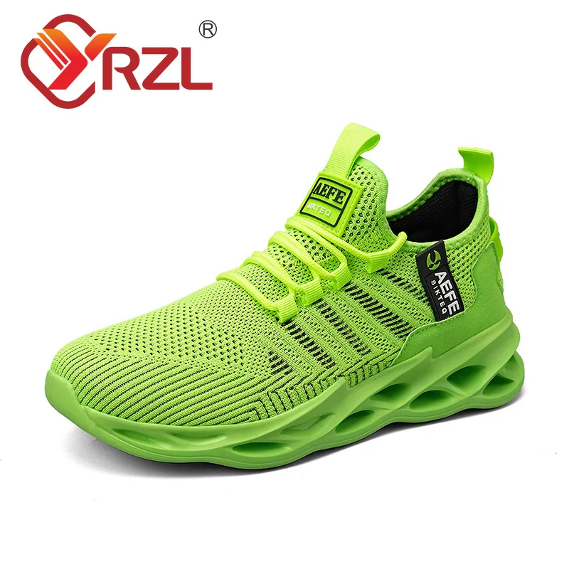 

YRZL Fashion Men Running Shoes Sneaker Trend Casual Breathable Mesh Men Lightweight Comfortable Sport Sneakers Non-slip Footwear