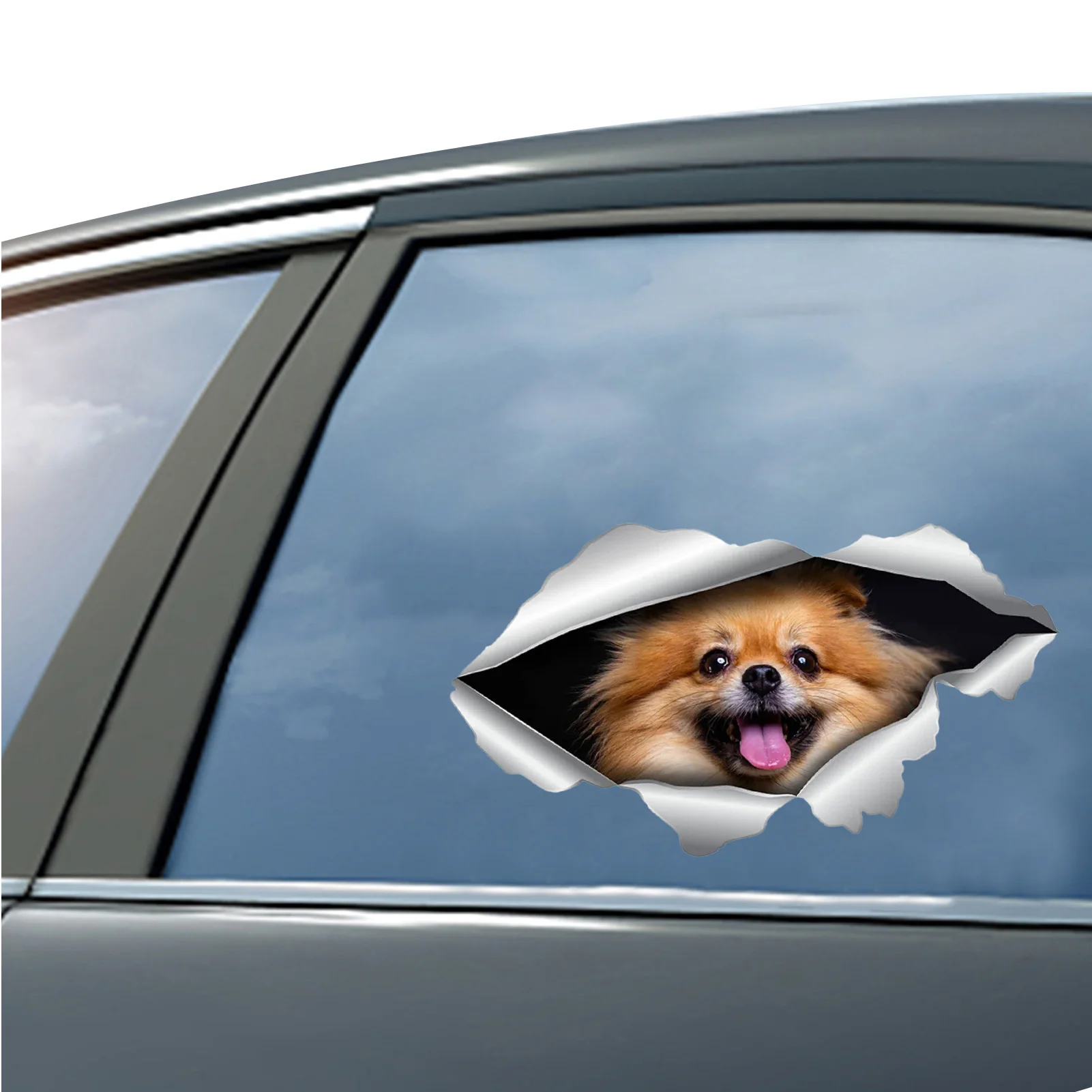 

3D Dog Crack Wall Stickers Innovative Home Car Windows Decoration Sticker Toilet Fridge Dachshund Husky Bulldog Crack Sticker