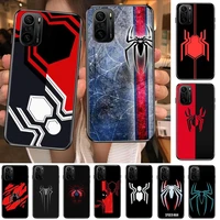 spider man logo marvel phone case for xiaomi redmi poco f1 f2 f3 x3 pro m3 9c 10t lite nfc black cover silicone back prett mi 10