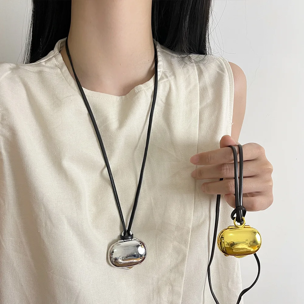 2024 новое ретро длинное золотое ожерелье в виде сокровищ лунного света