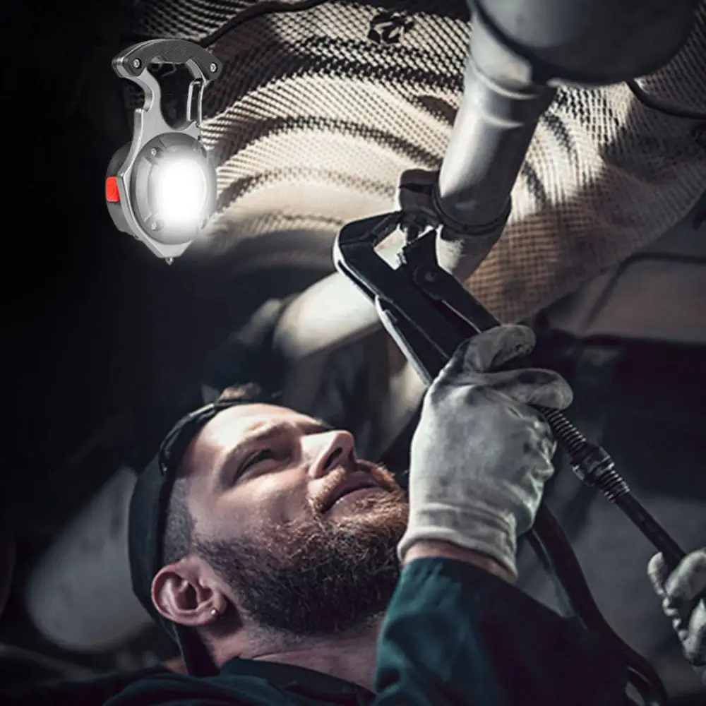 

7 Modes Window Breaking Hammer Mini Portable Charge Night Light Key Chain Multi-function Key Chain Lamp Opener Camping Tools