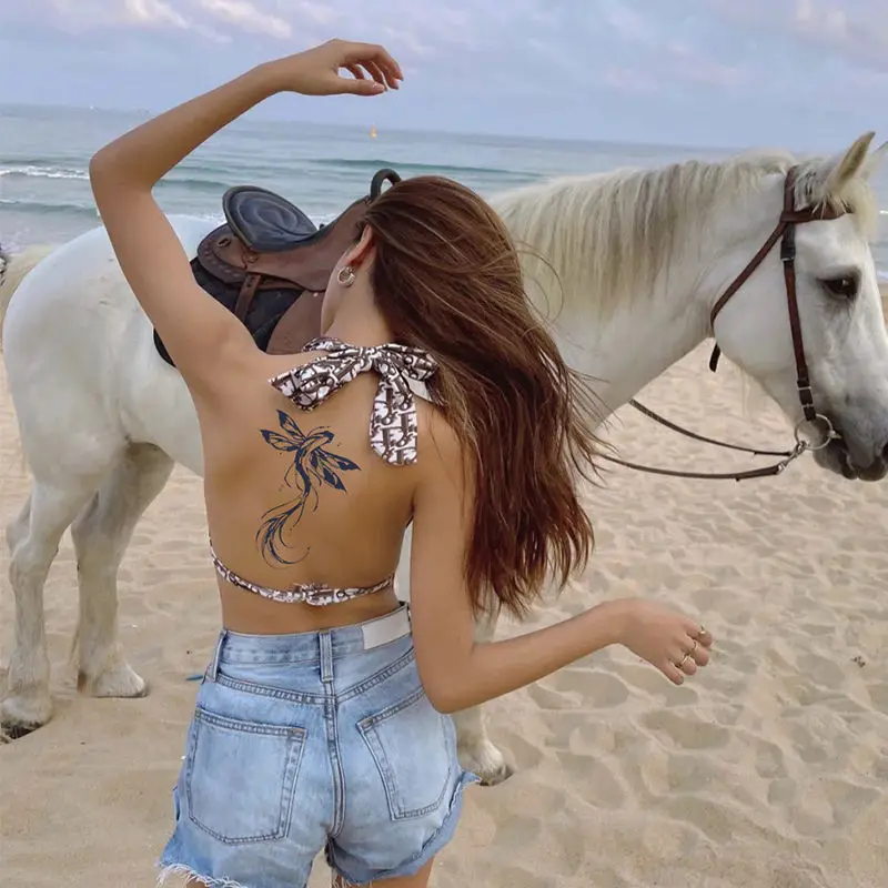 

Наклейка-тату в виде летающей рыбы, водостойкая