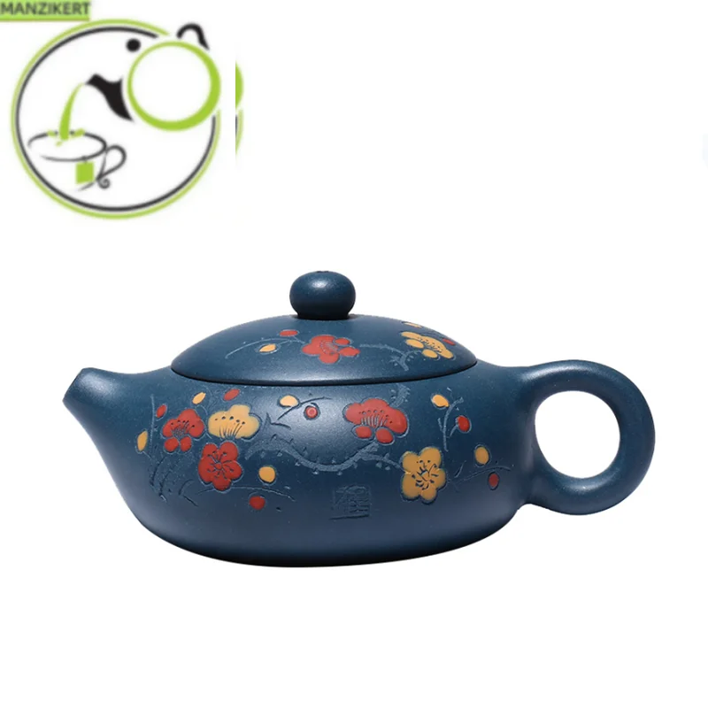 

160ml Yixing Handmade Purple Clay Teapot Plum Blossom Xishi Tea Pot Raw Ore Azure Mud Beauty Kettle Customized Tea Set Authentic