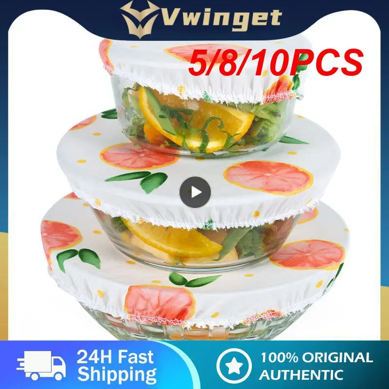 

/set Bowl Cover Reusable Cotton Dust Cover Stretch Lid Tableware Cooking Food Fresh-keeping Cloth Seal Bowl Pot Lid