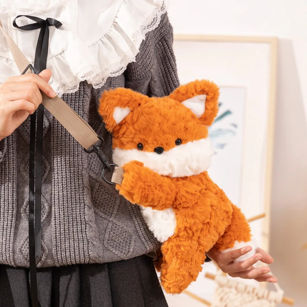 Милая плюшевая сумка на плечо кукла лиса сумочка мультяшный кошелек для монет