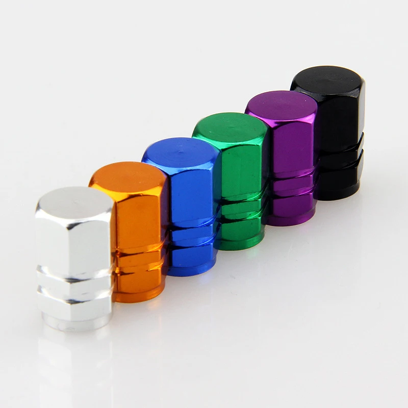 

4Pcs Hex Color Aluminum Alloy Car Wheel Tire Valve Caps Tyre Rim Stem Covers Airdust Waterproof For Automobile Motorcycle Trucks