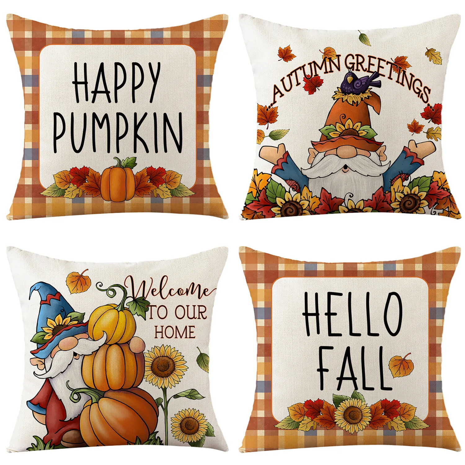 

Autumn Pumpkin Harvest Single sided Linen Polyester Throw Pillow Cover Car Sofa Cushion Cover Home Decoration Throw Pillow Cover