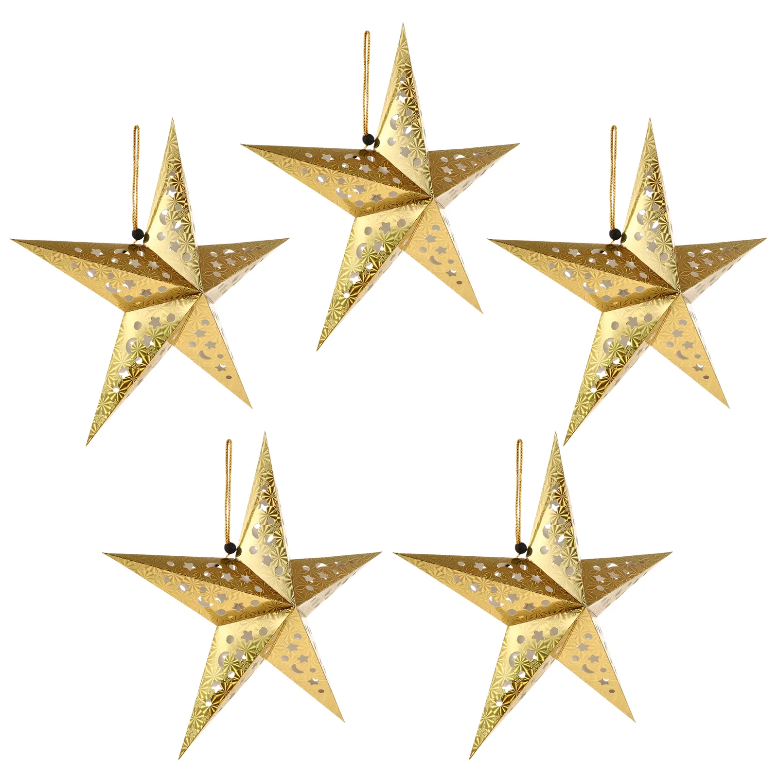 

Star Paper Lantern Lamp Shade Hanging Lampshade Christmas Decorative Lanterns Light Ceiling Lamps Shades Gold Pentagram Stars