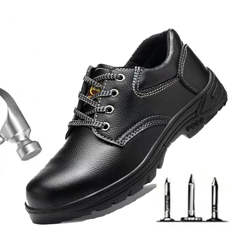 

Mens Casual Shoes Steel Toe Cap Indestructible Safety Working Shoes Outdoor 2023 AW Men High Quality Breathable Leather Shoes