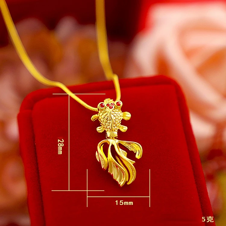

Женский золотистый кулон в античном стиле, золотистая цепочка 18 карат под золото 999 пробы, свадебное ожерелье, модные ювелирные украшения