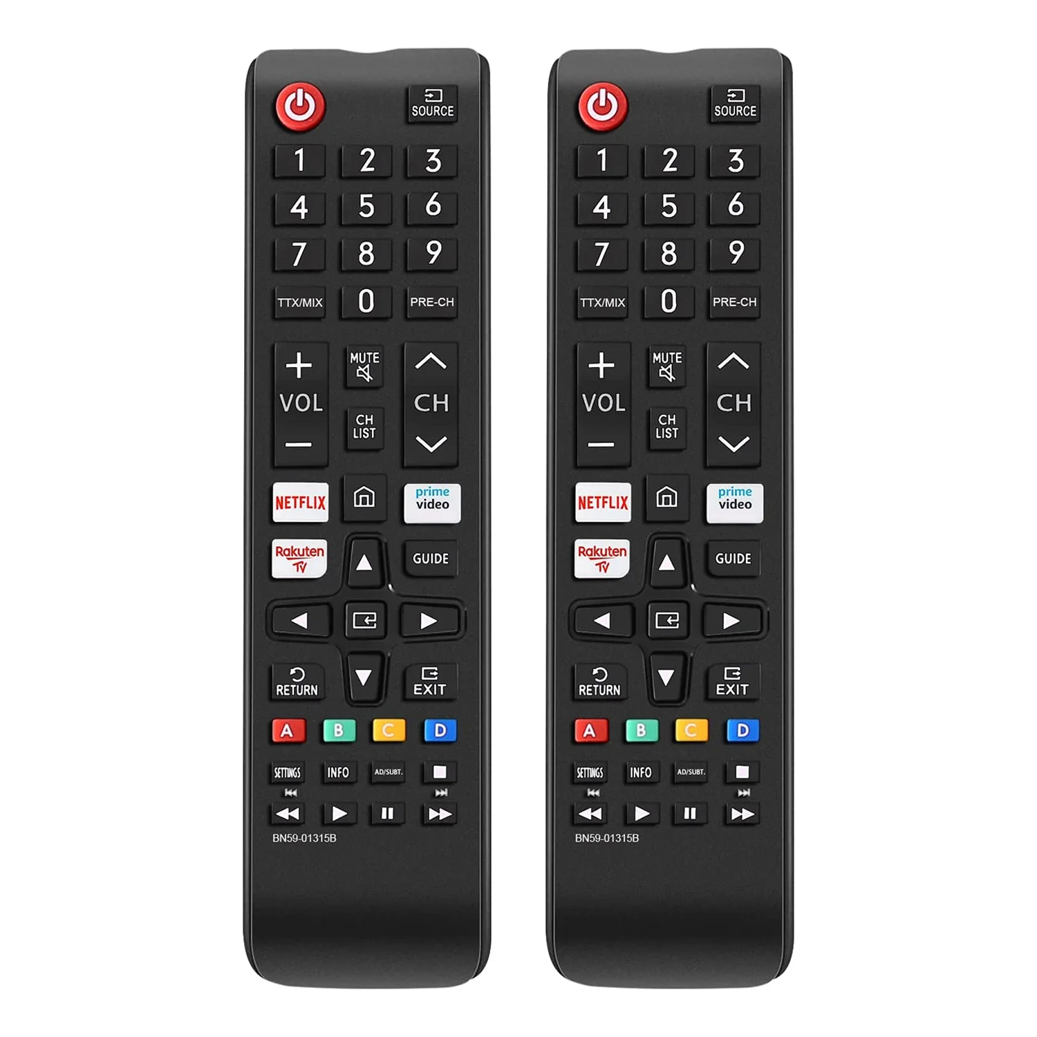 Пульт дистанционного управления для SAMSUNG TV LCD LED QLED UE50RU7170U UE50RU7172U UE50RU7175U UE43RU7105 UE43RU7179(2 упаковки)