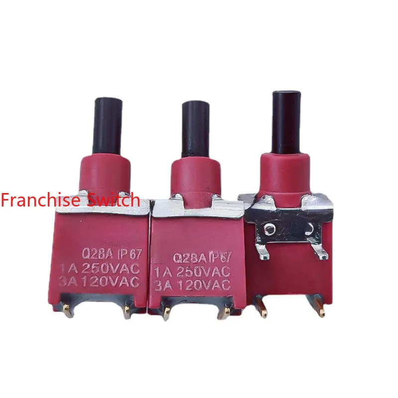 

5PCS Q28A Button Reset 2-pin Switch 1A250V3A120V Waterproof IP67