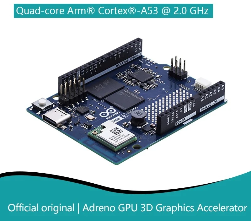 Фото Плата разработки QRB2210 + STM32U585, 3D-графика на базе графического процессора Adreno, совместимость с UNO Q, поддержка Arduino IDE №1
