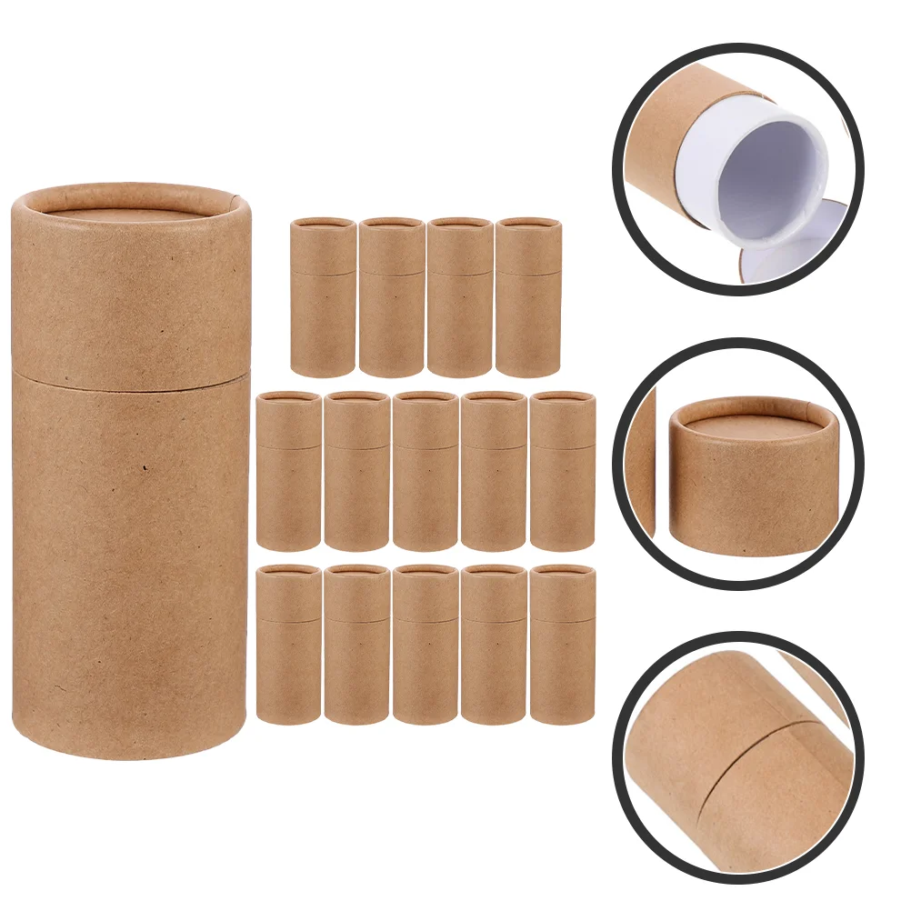 15 Pcs Essential Oil Bottle Paper Tube Box Empty Gift Wrapping Organizer Lid Tea Leaf Jar Deodorant Containers Storage Round